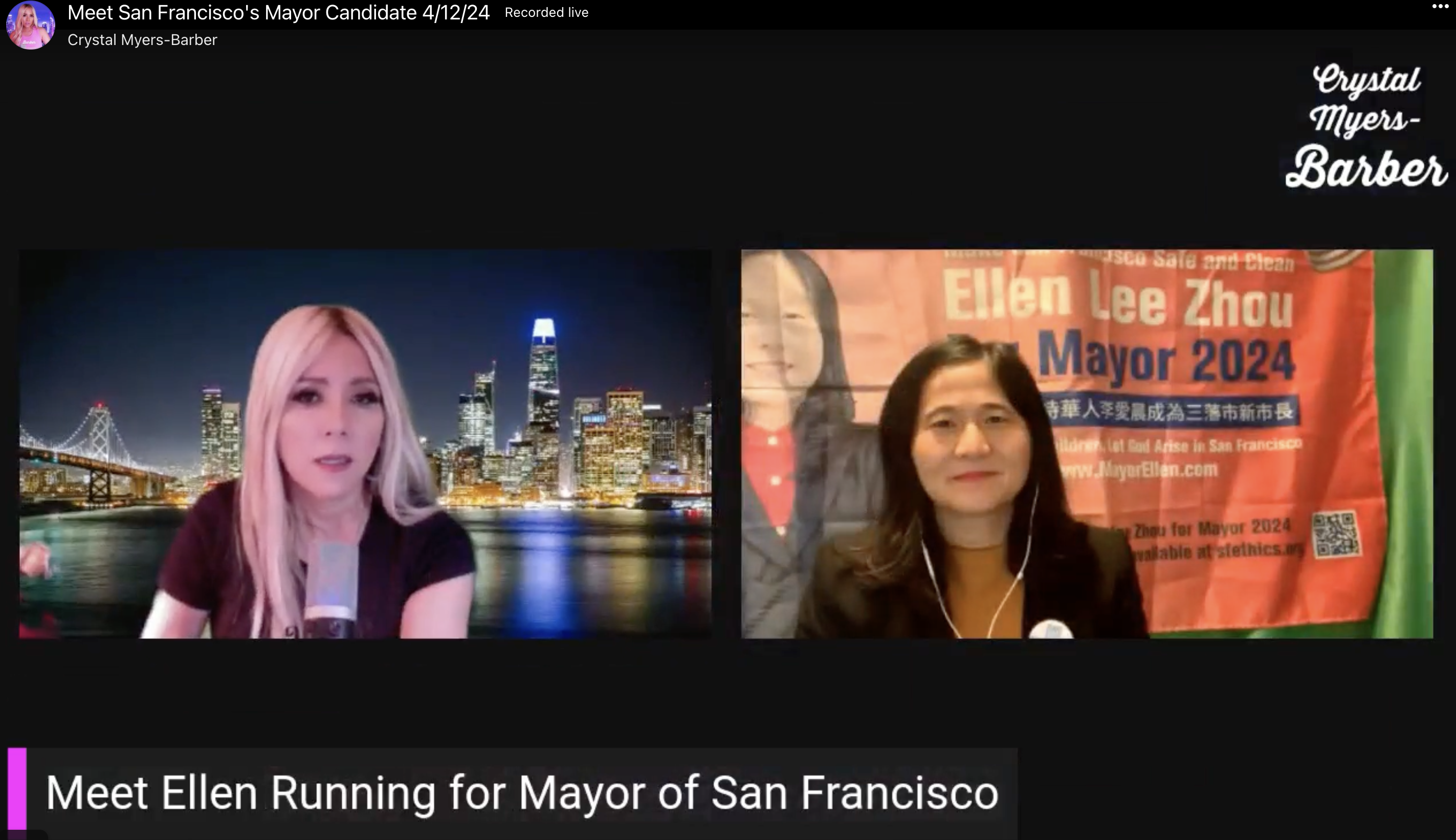 Ellen Lee Zhou with Crystal Myers - Barber